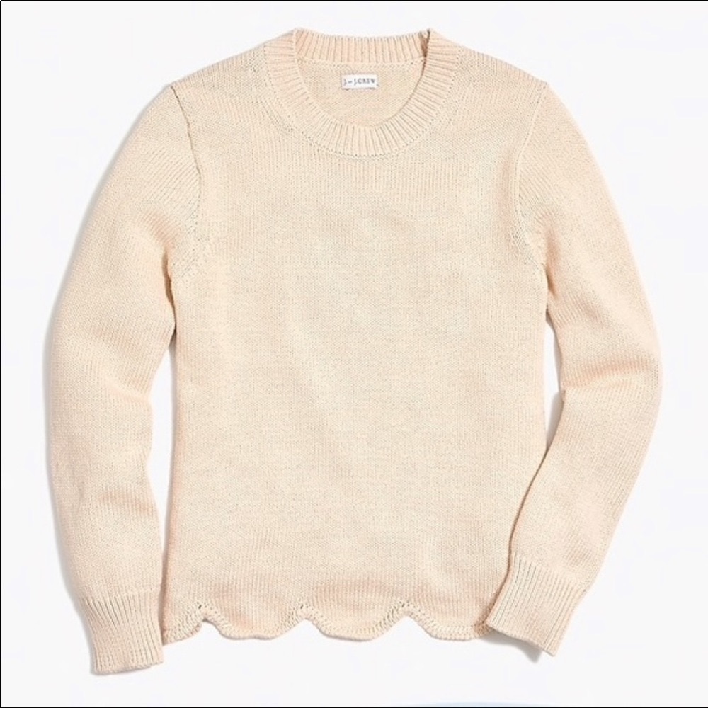 J Crew Factory Scalloped Hem Sweater